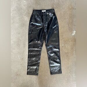 NWT Abercrombie & Fitch Leather Curve Love The ‘90s Straight Ultra HR Navy 28|6